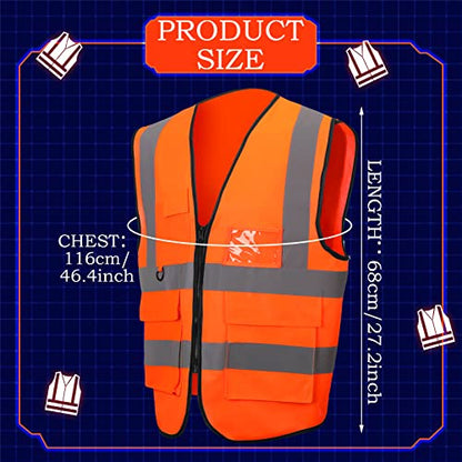 Funtery 2 pcs Halloween Orange Hunting Vest High Visibility Safety Clothes