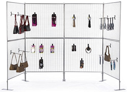 Displays2go Art Display Grids, Floor Standing, Silver