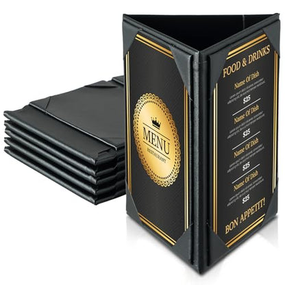 Table Tent Triangle Menu Holders 4" x 6", 5 Pack 3-Side - size: 5 Pack, 4" x 6"
