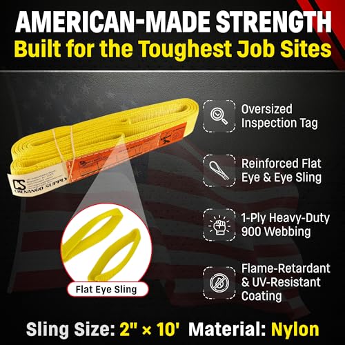 DD Sling 2 Inch x 10 Foot Nylon Lifting Sling - size: 2"x10'