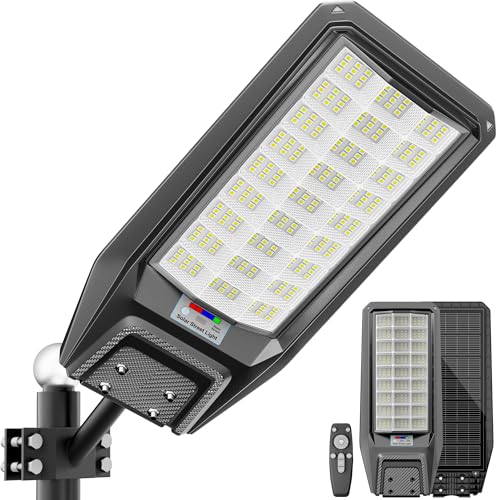 9500W Solar Street Light Outdoor Waterproof, 250000LM Large Commercial Light Solar Powered Dusk to Dawn LED Security Flood Lights with Remote/Motion Sensor, IP67 for Parking Lot/Garden/Yard - size: XXL--1Pack