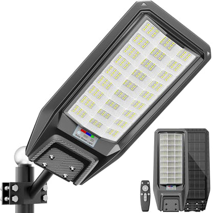 9500W Solar Street Light Outdoor Waterproof, 250000LM Large Commercial Light Solar Powered Dusk to Dawn LED Security Flood Lights with Remote/Motion Sensor, IP67 for Parking Lot/Garden/Yard - size: XXL--1Pack