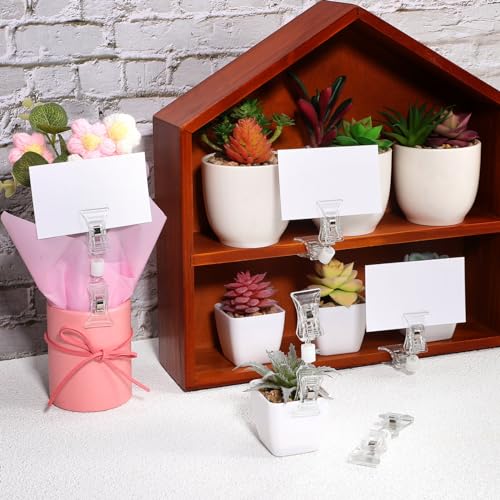 Double-Sided Clips Transparent Mini 20 Pack 3.54 X 0.98 X 0.39 in