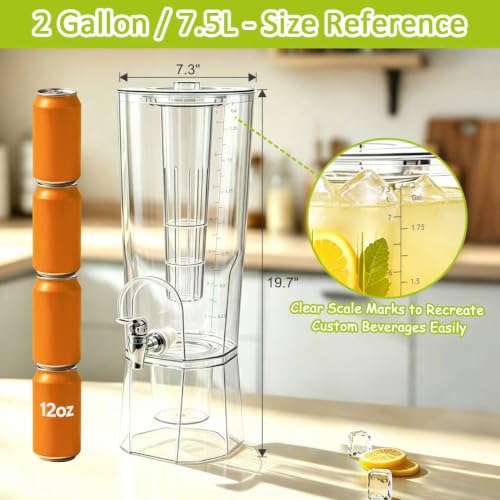 Spaclear 2 Gallon Drink Dispenser with Leak-Proof Spigot & Fruit Infuser