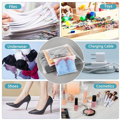 16x12 Inch Frosted Zipper Bags for Clothes 25Pcs No Vent Holes - size: 25Pcs-16x12 Inch