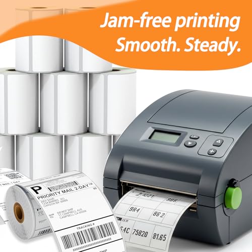 4000 PCS Thermal Shipping Labels 4x6, White Perforated & Smudge-Proof Direct Thermal Labels (250 Labels/Roll), Compatible with Zebra, Rollo, Jadens, Nelko (16 Rolls)
