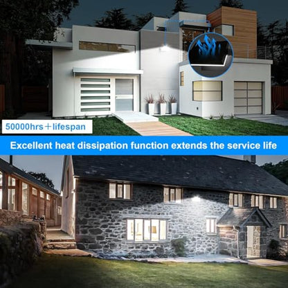 ledmo 150W LED Flood Light Outdoor, 18000LM 5000K Super Bright Dusk to Dawn Photocell LED Wall Pack, 360 ° Adjustable IP65 Commercial Exterior Wall Large Area Lighting Hardwired - size: Large/150-with Photocell