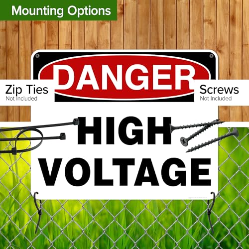 Danger High Voltage Sign, 24x30 Inches, 55 mil thick HDPE (high density - size: 24x30 - Polyethylene