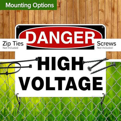 Danger High Voltage Sign, 24x30 Inches, 55 mil thick HDPE (high density - size: 24x30 - Polyethylene