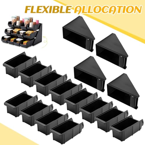 Novabright 12 Compartment Serve Condiment Bin Self Serve Condiment Packet - style: 12 Bin 3 Tier