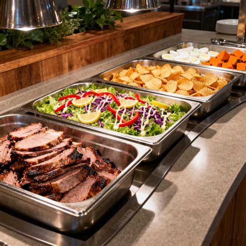 VOISEN Hotel Pans with Lids 2 Pack 1/1 Size 2.5" Deep - color: 2 Pack, size: 2.5" Deep