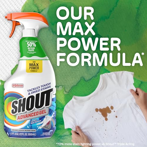 Shout Advanced Gel Laundry Stain Remover Spray, 22oz, (1-Pack) - size: 22 Fl Oz (Pack of 1)