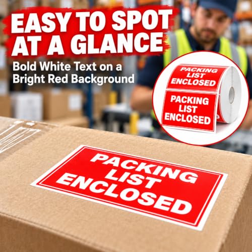 Packing List Enclosed Stickers 500 Pcs 2 x 3 Inch Shipping Labels