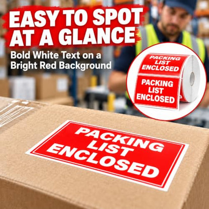 Packing List Enclosed Stickers 500 Pcs 2 x 3 Inch Shipping Labels
