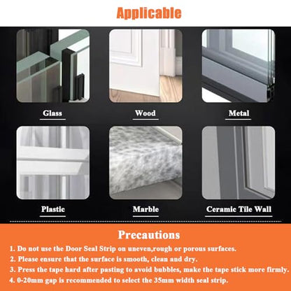 Dstorelhp Silicone Weather Stripping Door Seal, 35MM x 32.8FT, Transparent - size: 35 mm x 10 m