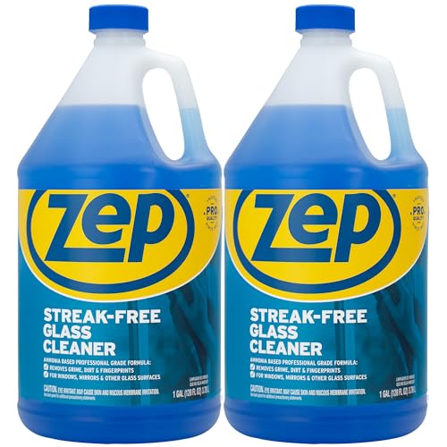 Zep Streak-Free Glass Cleaner - 1 Gallon - (Case of 2) - size: 128 Fl Oz (Pack of 2)