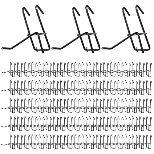 4 Inch Grid Wall Hooks, 100 Pcs Heavy Duty Gridwall Panel Hooks Store Garage Wall Mount Organizers Storage Grid Wall Display Hangers Gridwall Accessory for Retail, Craft Show, Home Setup (Black) - color: Black