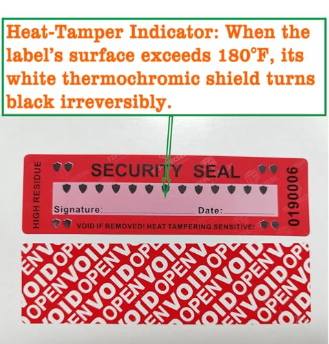 100pcs Tamper Proof Stickers Seals Labels (Matte Red, 1" X 3.54") - color: Matte Red 1, size: 1" X 3.54"