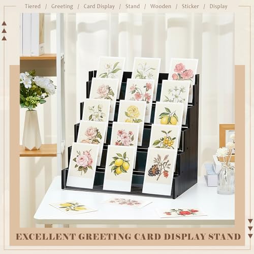 Yuntau 5 Tier Greeting Card Display Stand, Black - color: Black, size: 5 Tier