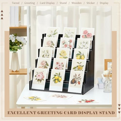 Yuntau 5 Tier Greeting Card Display Stand, Black - color: Black, size: 5 Tier