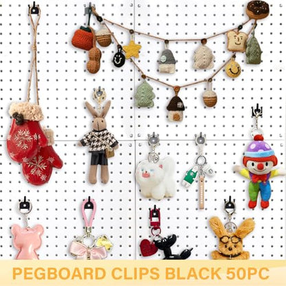 50 PC Prong Metal Pegboard Hooks Black - color: Black