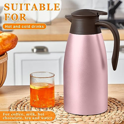 Norme 2 Pcs Thermal Coffee Carafe Creamer, Rose Red, 68 oz - color: Rose Red, size: 68 oz