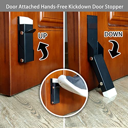 Self Adhesive Door Stopper No Drilling, Door Stop Holder Hold Door Open, Door Stopper for Bottom of Door, Kickdown Door Stop, Rubber Doorstop, Door Wedge Hinge Catch, Easy Install (1 Pack)