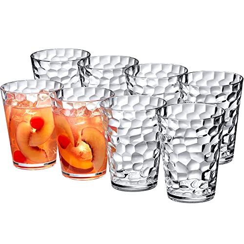 Amazing Abby - Iceberg - 16-Ounce Plastic Tumblers (Set of 8), All-Clear Reusable Plastic Cups, Stackable, BPA-Free, Shatter-Proof, Dishwasher-Safe - style: All-Clear, 16 oz