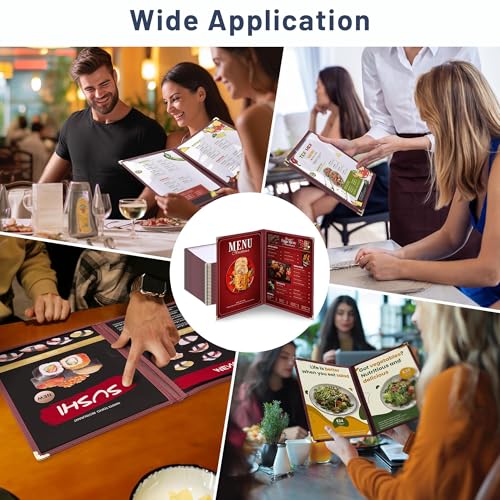 WeChef 30 Pack 8.5" x 11" Restaurant Menu Covers 2 Pages 4 Views PVC