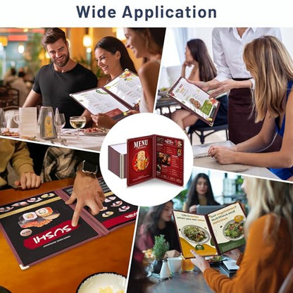 WeChef 30 Pack 8.5" x 11" Restaurant Menu Covers 2 Pages 4 Views PVC