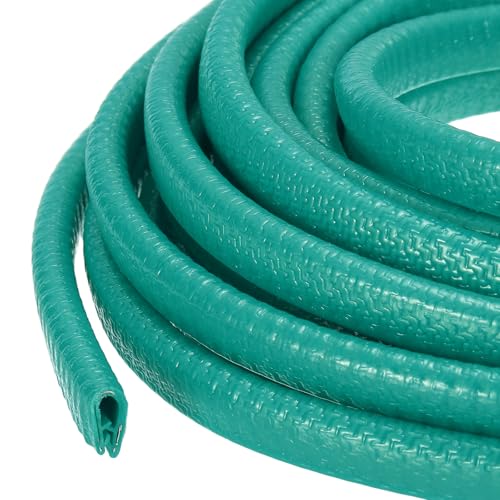 PATIKIL Rubber Edge Trim Guard, 19.7 ft x 25/64" x 9/32" U Channel Edge Protector Seal Strip with Metal Clips Fit for 1-3mm Edge for Car Door Sheet Metal Hatches Table Corners, Green - color: Green, size: 19.7 ft x 25/64 in x 9/32 in