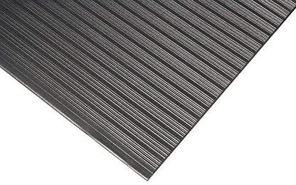 Durable Sponge Vinyl 3/8" Anti-Fatigue Mat, 36" x 120", Black - size: 120"L x 36"W x 0.4"Th