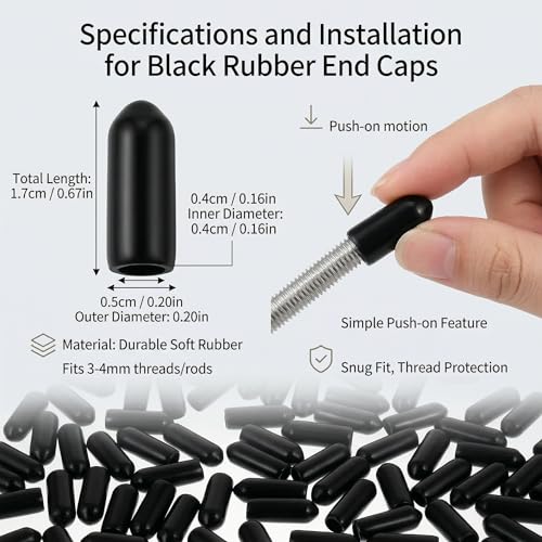 Angoily 300Pcs Pegboard Hook Tips 0.66 Inch Rubber End Caps for Pegboard Hooks Protective Prong Covers for Tool Organizer Accessories Easy Install Vinyl Hook End Caps for Garage and Store Display
