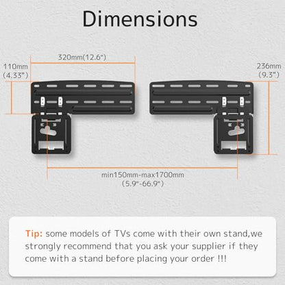 Ultra Slim TV Mount Slim Fit Wall Mount for 43 to 85 inch 2021 Samsung Neo QLED, Q SeriesTVs, Crystal UHD TVs, The Frame TV (excluding Q80A, AU7000), Hold up to 132 lbs, Max VESA 1200x800