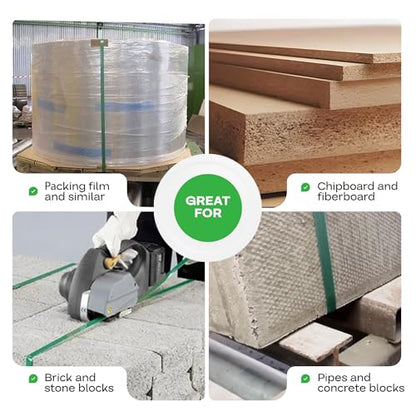 IDL Packaging 5/8" x .035" x 4000' Polyester (PET) Strapping Roll of 16" x 6" Core Size, 1400 lbs Break Strength, Green - UV, Water, and Rust Resistance - Affordable and Lightweight Poly Strapping - size: 5/8W" x 4000L' (1400 lbs BS)