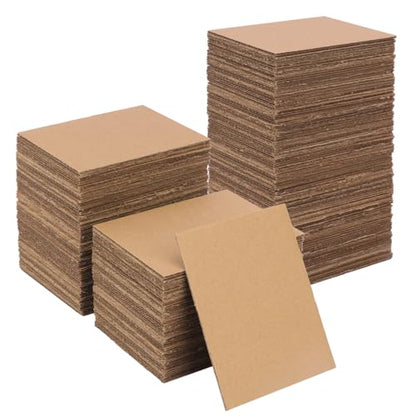 200 Pack 3.5"x 4.5" Corrugated Cardboard Sheets, Flat Cardboard Layer Pads 2 mm Thickness, Flexible Packaging Inserts for Shipping, Mailing, and Crafts, by IHDYPPEW - size: 200 Pack 3.5"x 4.5" brown
