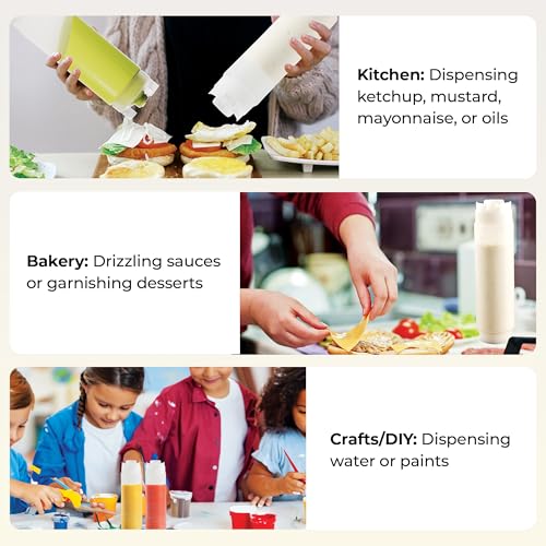 Restaurantware-16oz. FIFO Inverted Plastic Squeeze Bottle with Refill and Dispensing Lids - First In First Out - Perfect for Restaurants, Catering, and Food Trucks - 1ct box - style: 16 oz