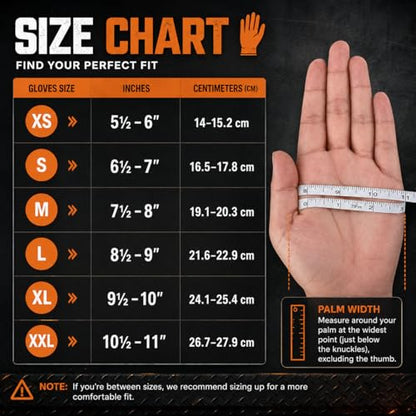 TitanFlex Heavy Duty Industrial Orange Nitrile Gloves, 8-mil, Gloves Disposable Latex Free with Raised Diamond Texture Grip, Powder Free, Rubber Glove, Mechanic Gloves,1000-ct Case (Large) - color: 8-mil (1000-ct), size: Large