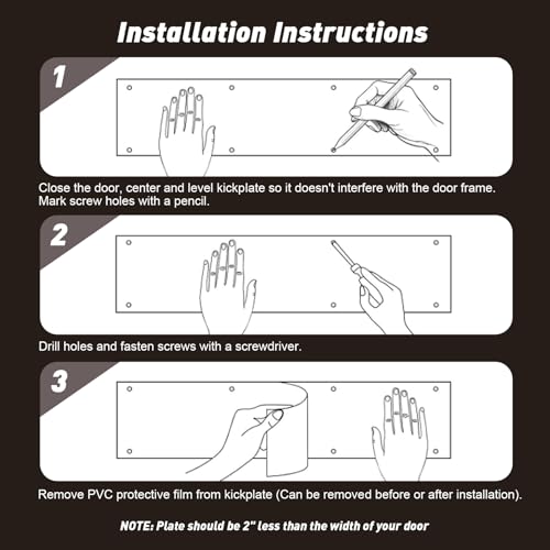 Docik Door Kick Plate, 6 x 30 Inches, 5052 Aluminum, Silver, 2 Pack - color: Silver, size: 6 x 30 Inch