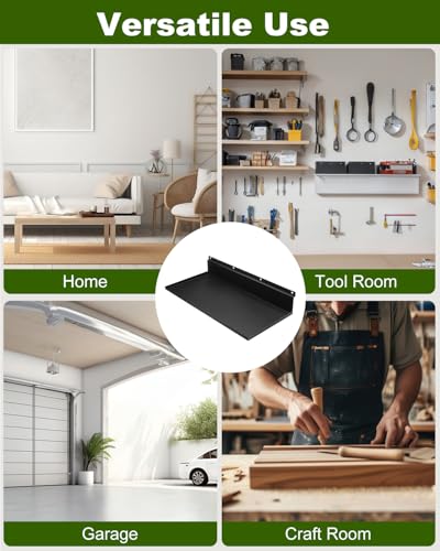 8 Pack 17×8 Inch Metal Slatwall Shelves, Black - style: 8 Pack Black