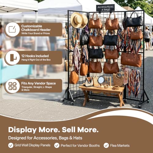 Grid wall Panels Display Stand Foldable for Craft Show Art Vendor