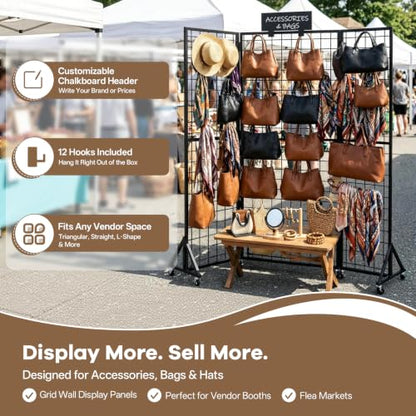 Grid wall Panels Display Stand Foldable for Craft Show Art Vendor