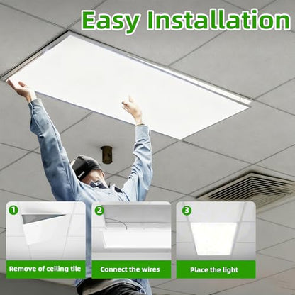 24 Pack 2x4 Drop Ceiling Light Office Fixture,7800LM 5000K Daylight White,