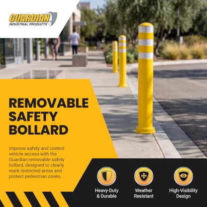 Guardian Removable Safety Bollard, 34.5” Reflective Traffic Post