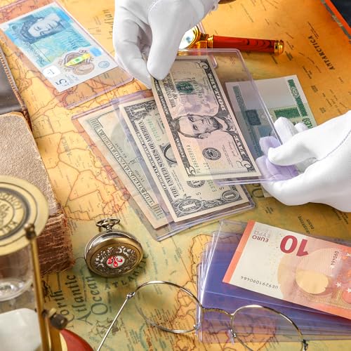 Uncle Paul 20PCS Banknotes Top-Insert Holders - Currency PVC - color: 20 Pieces