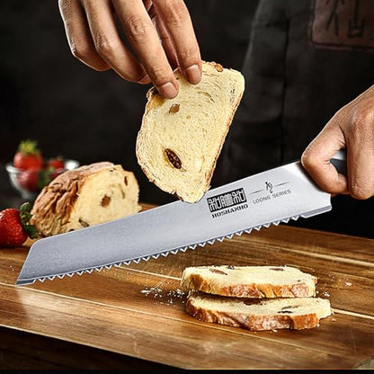 HOSHANHO Bread Knife 8 inch, Ultra Sharp Japanese Serrated Bread Knife - size: 8"