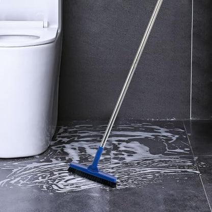 CELOX Heavy Duty Long Handle Scrub Brush, Tile Scrub Brush with Long Handle Stiff Bristles for Cleaning (Blue) - color: Blue