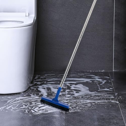 CELOX Grout Brush with Long Handle V-Shape Grout Line Scrubber with Stiff Bristle for Deep Cleaning Tile Grout, Blue - color: Bright-blue