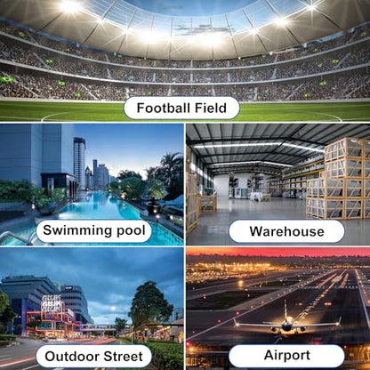 300W LED Flood Light Outdoor,Plug in Floodlight with ON/Off Switch High Power Commercial Work Light IP66 Waterproof Security Stadium Lights for Parking Lots Backyard Court Garden