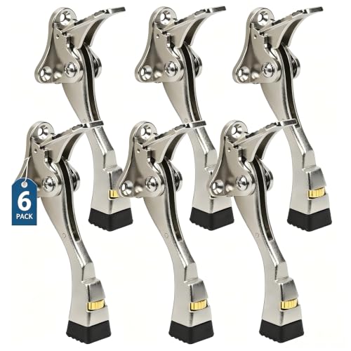 Gotega Door Stoppers, 4 Inch Kickdown Door Stop for Bottom of Door, 6 Pack - color: Satin Nickel, size: 6 Pack